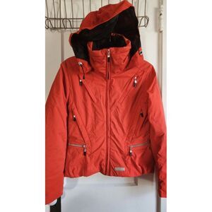 Vtg Killy packable hooded ski‎ jacket coat red Recco Rescue system women Sz 6